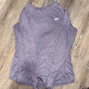 Nike Running Women's Heathered Purple Long Sleeve Workout Top Size Large